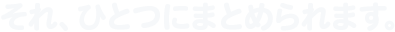 それ、ひとつにまとめられます。
