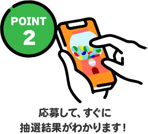 POINT2 応募して、すぐに抽選結果がわかります！