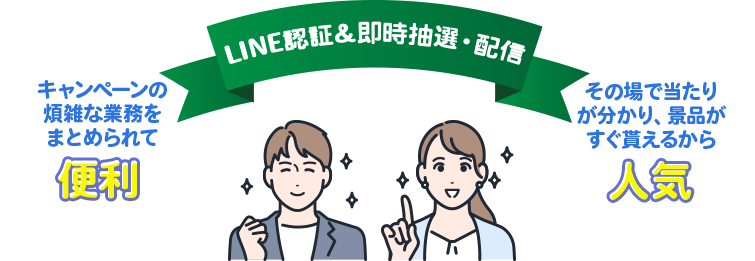 LINE認証＆即時抽選・配信