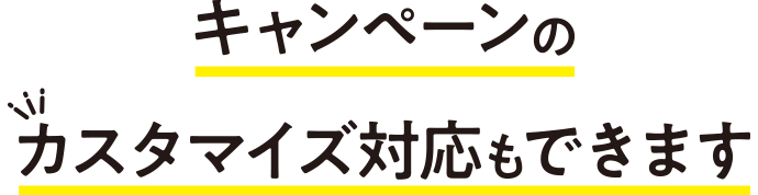 キャンペーンプランのカスタマイズ対応もできます
